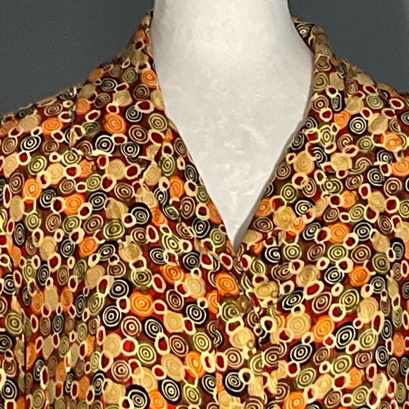 Vintage Bob Mackie Studio Silk Abstract Print Dress Size 12 - Picture 6 of 16